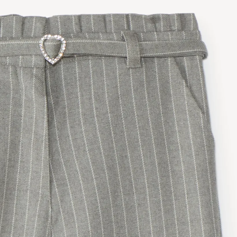 Flanellen broek voor meisjes met stras hart