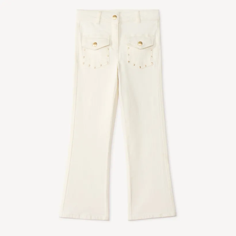 Flared jeans met opgestikte zakken meisjes