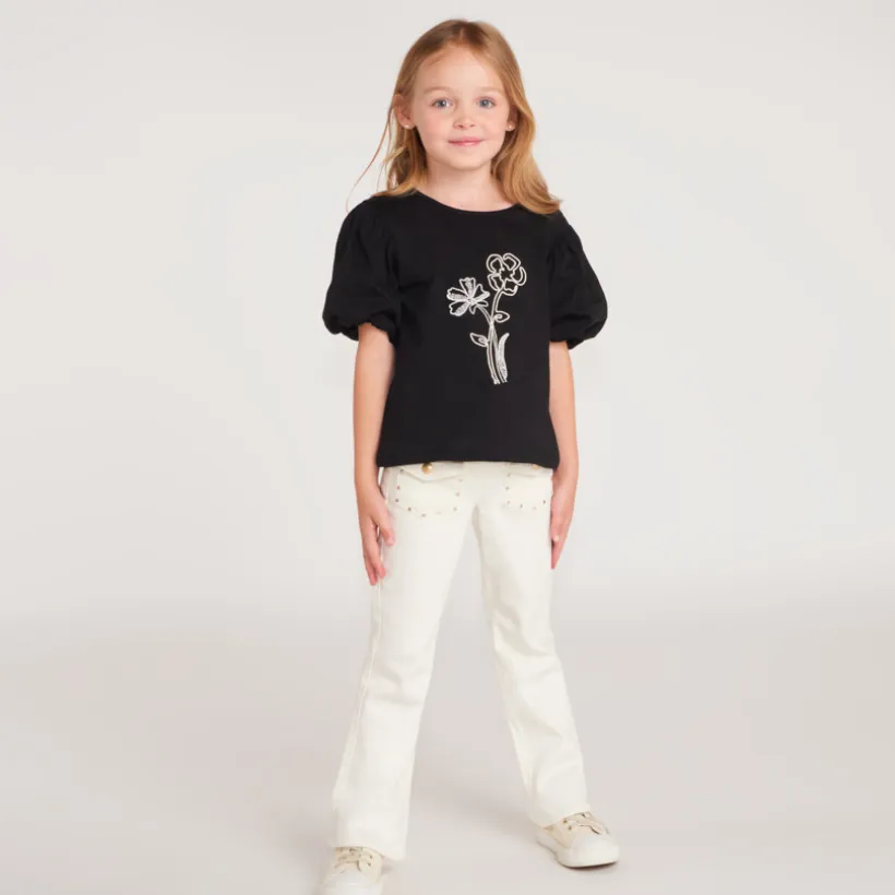 Flared jeans met opgestikte zakken meisjes