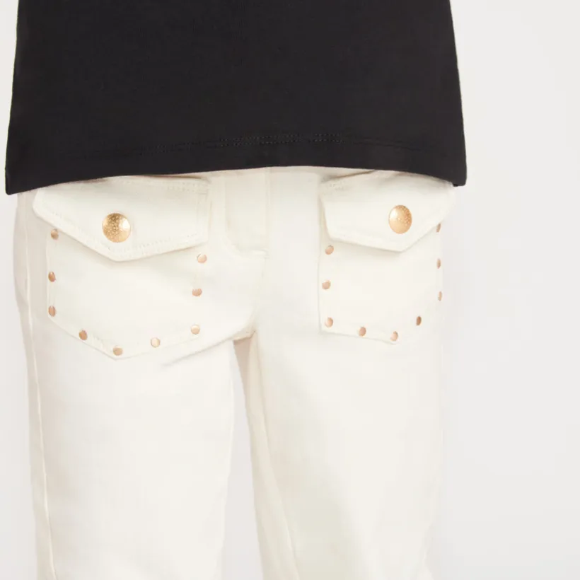 Flared jeans met opgestikte zakken meisjes