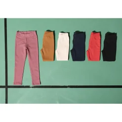 Fleecebroek effen meisjes met elastische taille en verstelbare omslagen aan de enkels