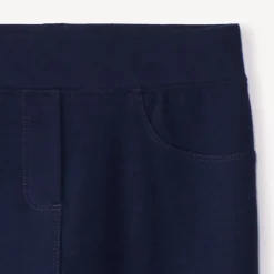 Fleecebroek effen meisjes met elastische taille en verstelbare omslagen aan de enkels