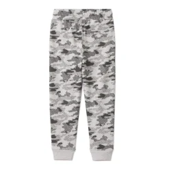 Fleece joggingbroek met camouflageprint jongens