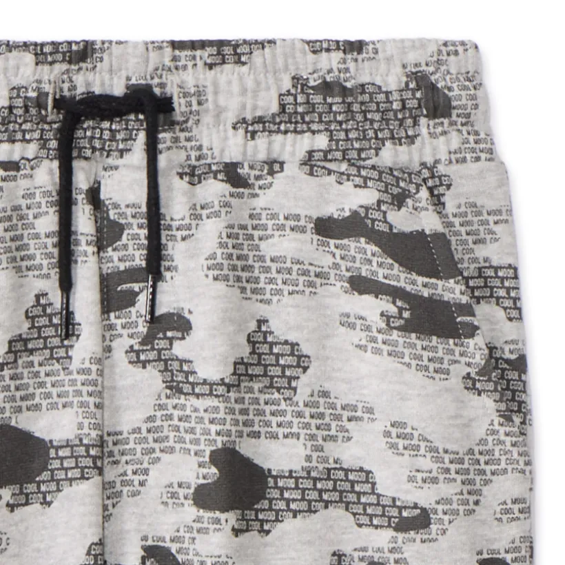 Fleece joggingbroek met camouflageprint jongens