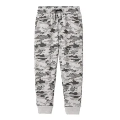Fleece joggingbroek met camouflageprint jongens