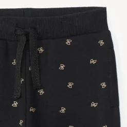 Fleece joggingbroek met glinsterende strikjes voor babymeisje