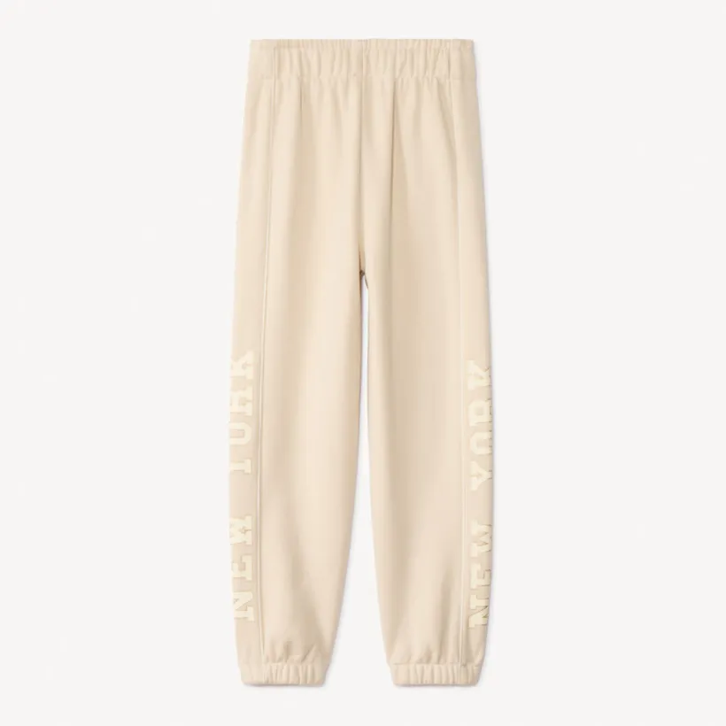 Fleece joggingbroek met print en pailletten meisjes