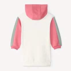 Fleecejurk met kap en colourblock effect meisjes