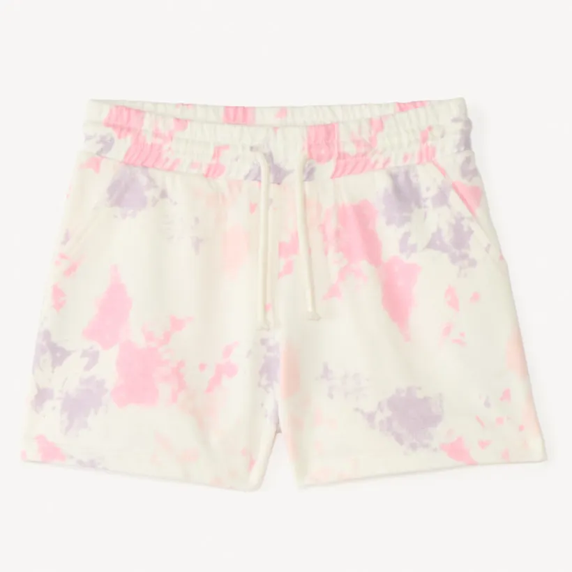 Fleece short met tie-dye effect meisjes