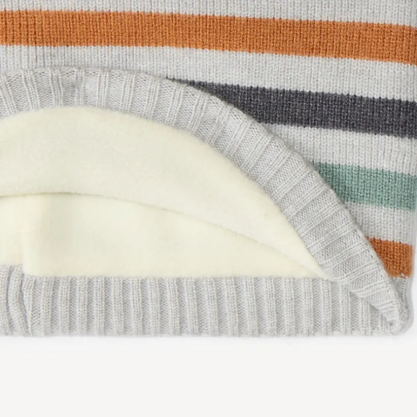 Fleece sjaal voor baby jongen met streepjes