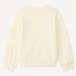 Fleece sweat met geborduurde bloemen meisjes
