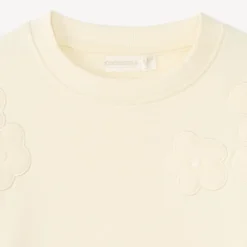 Fleece sweat met geborduurde bloemen meisjes