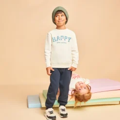 Fleece sweatshirt met print jongens