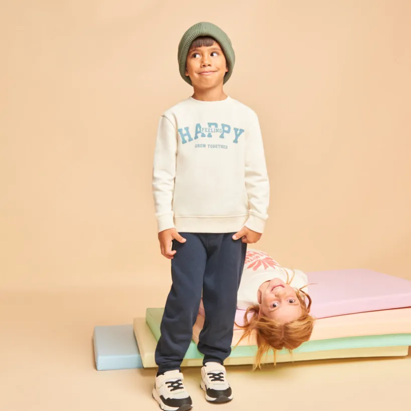 Fleece sweatshirt met print jongens