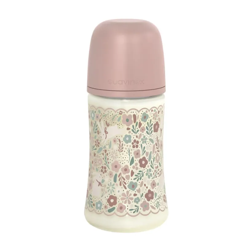 Fles met fysiologische speen SX PRO M 270ml Wonderland Liberty roze