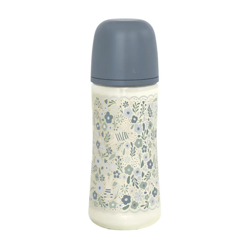 Fles met fysiologische speen SX PRO L 360ml Wonderland Liberty blauw