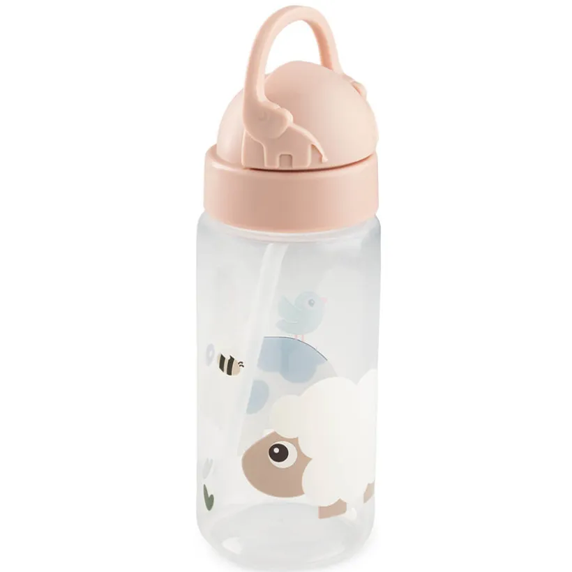 Fles met rietje Tiny Farm Roze 350ML
