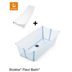 Flexi Bath XL opvouwbaar bad met white badstoel ocean blue