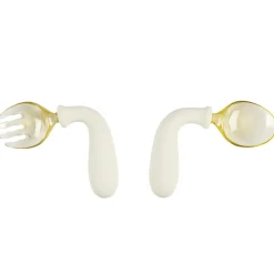 Flexibele lepel + vork set 8M+ Ecru