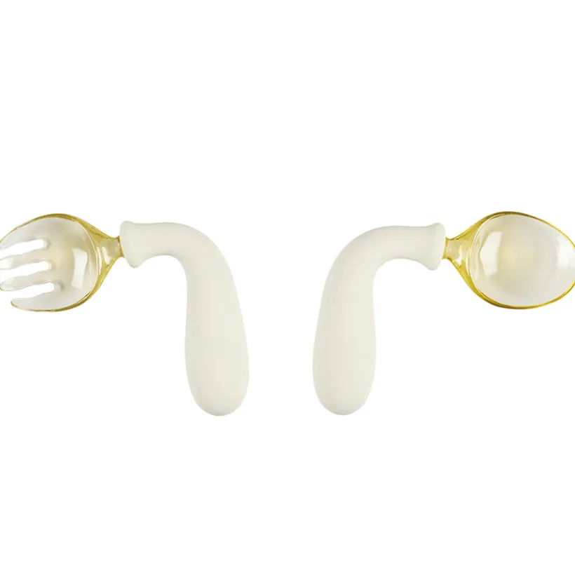 Flexibele lepel + vork set 8M+ Ecru