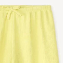 Fluid jersey textured solid pants for girls