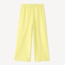 Fluid jersey textured solid pants for girls