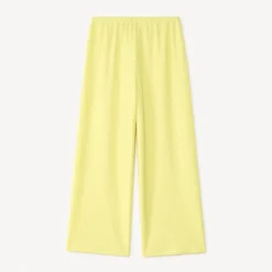 Fluid jersey textured solid pants for girls