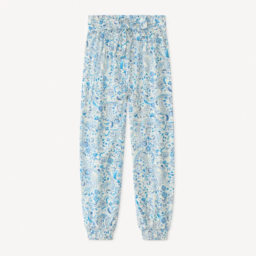 Fluid paisley print pants for girls