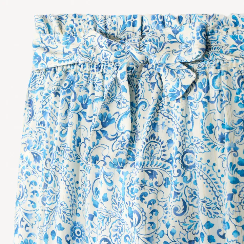 Fluid paisley print pants for girls