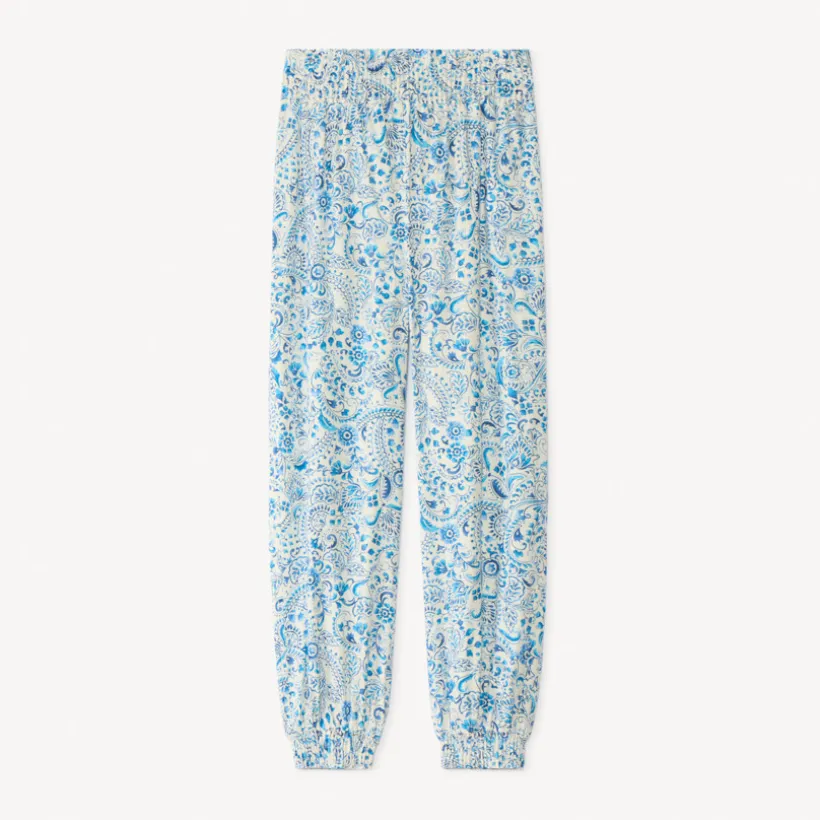 Fluid paisley print pants for girls