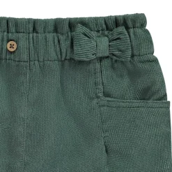 Fluwelen babybroek met knoop meisjes
