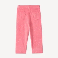 Fluwelen joggingbroek met fleece voering en gouden hartprint voor babymeisje