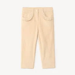 Fluwelen joggingbroek met fleece voering en gouden hartprint voor babymeisje