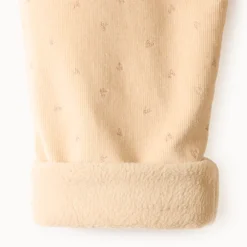 Fluwelen joggingbroek met fleece voering en gouden hartprint voor babymeisje
