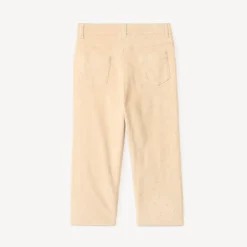 Fluwelen joggingbroek met fleece voering en gouden hartprint voor babymeisje