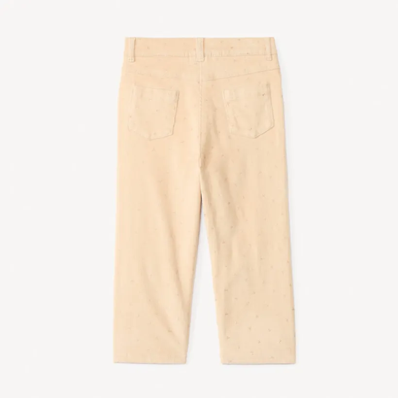 Fluwelen joggingbroek met fleece voering en gouden hartprint voor babymeisje