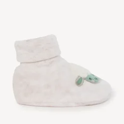 Fluwelen pantoffels met geborduurd schaapje voor baby