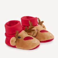 Fluwelen pantoffels met rendiermotief voor baby
