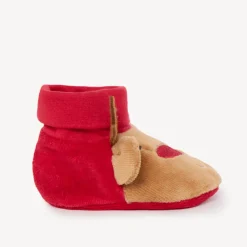 Fluwelen pantoffels met rendiermotief voor baby