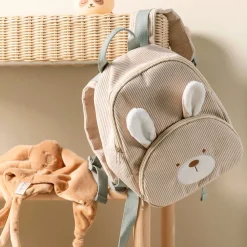 Fluwelen rugzak Lapidou 28 cm Konijn Zand