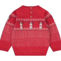 Fluwelen trui met kerstkoningin motief voor baby jongen