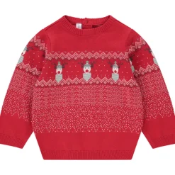 Fluwelen trui met kerstkoningin motief voor baby jongen