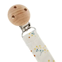 Fopspeenclip in hout met bloemen