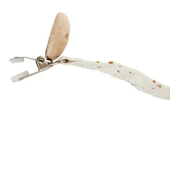 Fopspeenclip in hout met bloemen