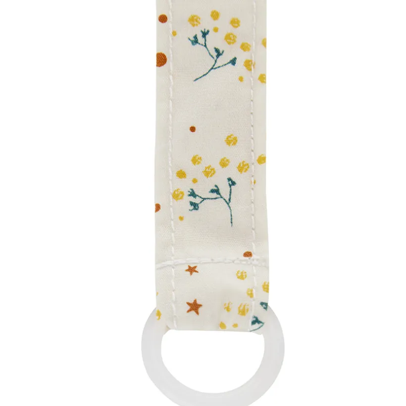Fopspeenclip in hout met bloemen