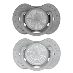 Fopspeen Dynamic Silicone 0-3m Light Grey/Dark Grey