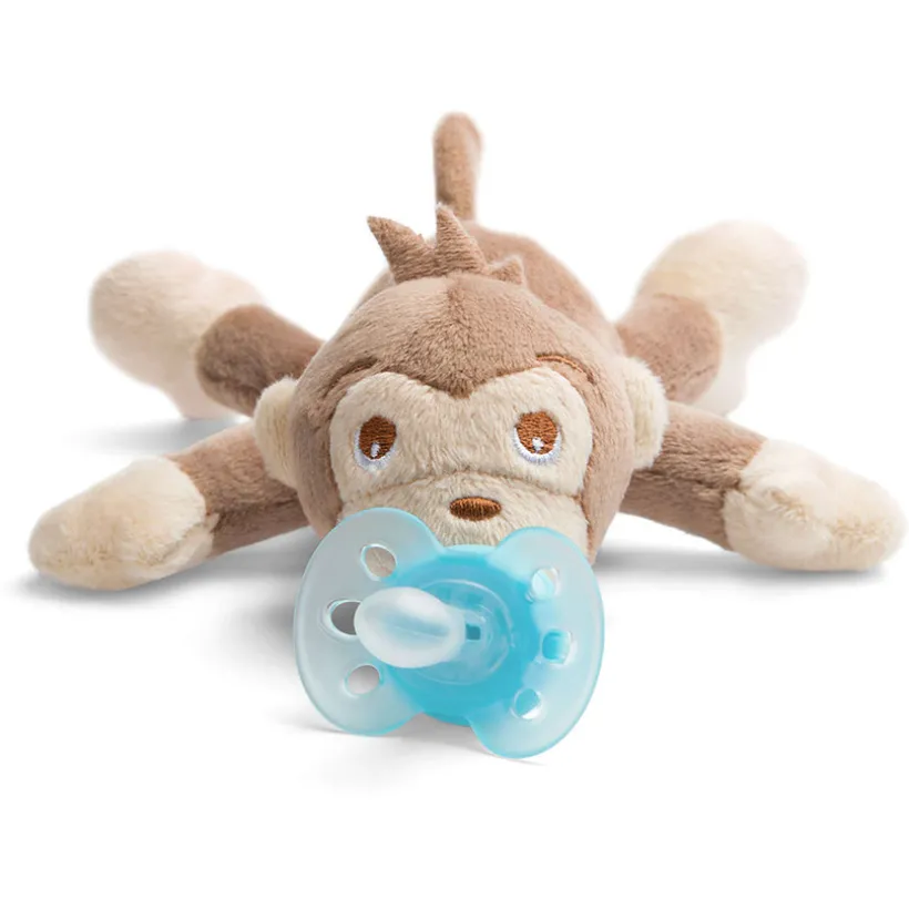 Fopspeenhouder knuffel + Fopspeen soft 0-6m - Aap