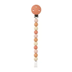 Fopspeenketting silicone Beige/Terracotta