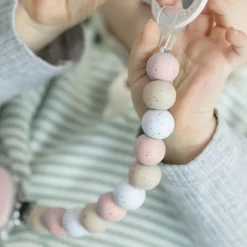 Fopspeenketting van siliconen Roze stippen