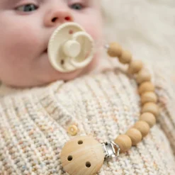 Fopspeenketting van siliconen Imitatiehout